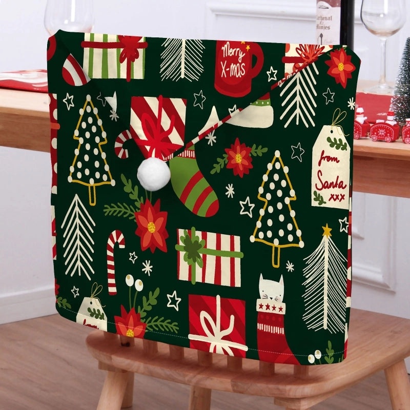 Christmas Animal Santa Chair Cover Polyester Holiday Party Decor|Holiday Party Supplies