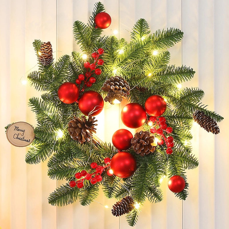 Christmas PE Rattan Garland with Christmas Tree Horn Pendant for Mall and Hotel Window Decoration|Home Decor & Seasonal Decorations