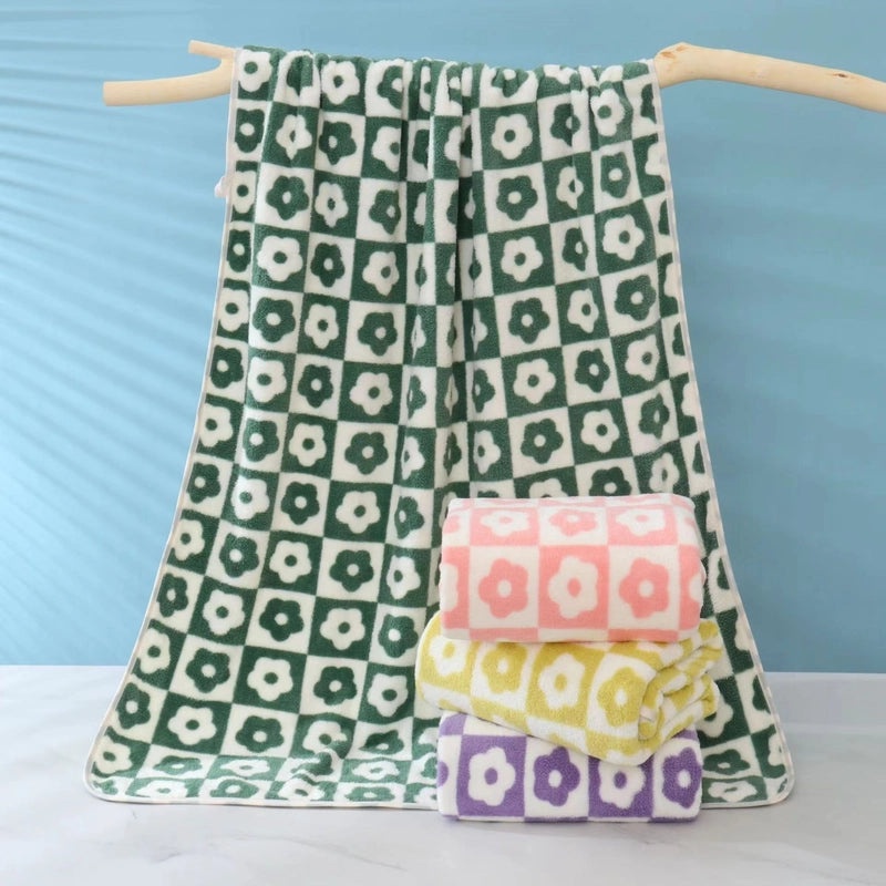 Soft Coral Fleece Pig Flower Towel Set for Couples | Home & Living Towel Gift Set