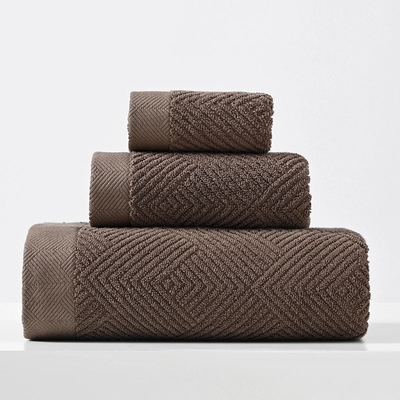 Thickened Cotton Face Towel Set for Adults Soft and Absorbent Household Bath Towels with Embroidered Logo|Home Textiles & Towels