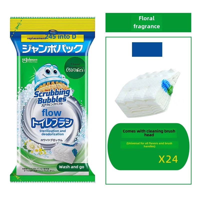 Japanese SC Johnson Disposable Toilet Brush with Cleaner & Replacement Head | Home Cleaning Supplies