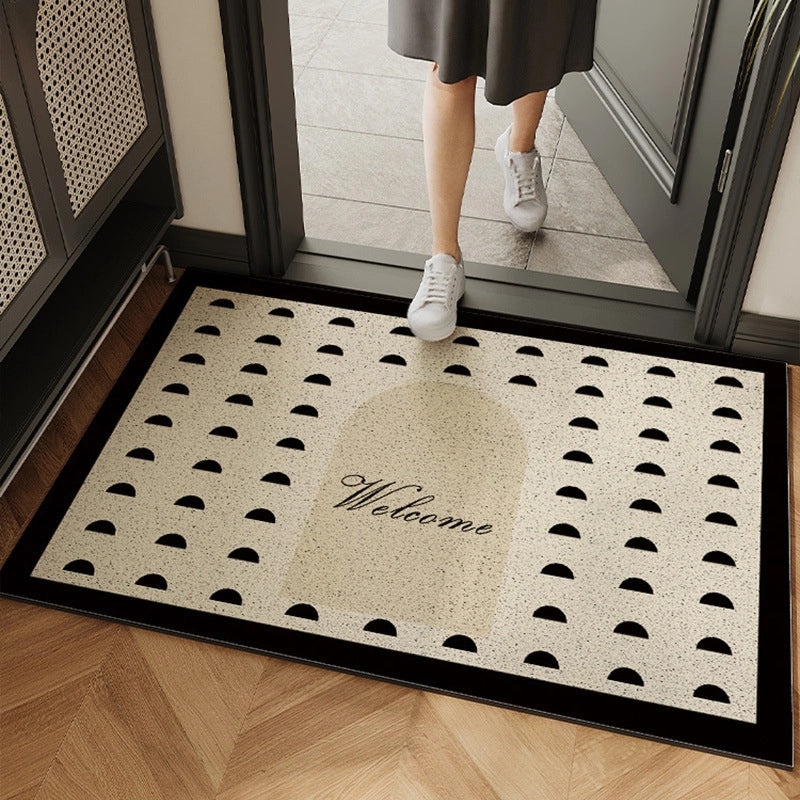 French Silk Ring Door Mat Entrance Dust Removal Mat High-Grade Stain-Resistant Foot Carpet|Home Decor & Rugs