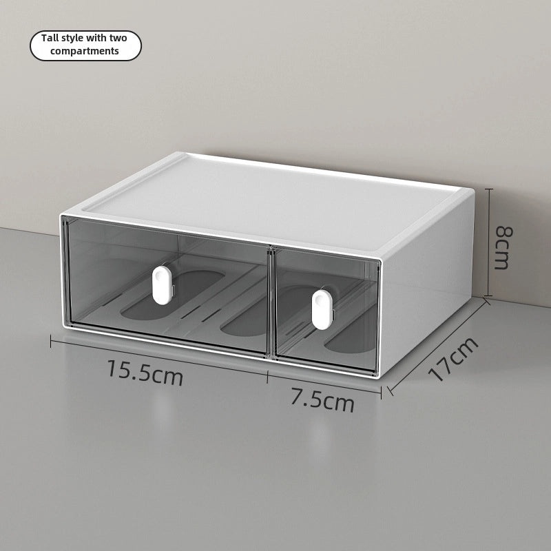 Dopamine Desk Organizer with Drawers Rubber Band Hairpin Jewelry Storage Box for Student Stationery | Desk Organizers