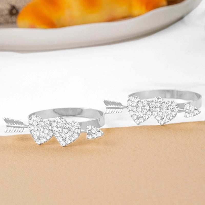 Elegant Red Heart Flower Stainless Steel Table Decoration for Valentine's Day | Home Decor