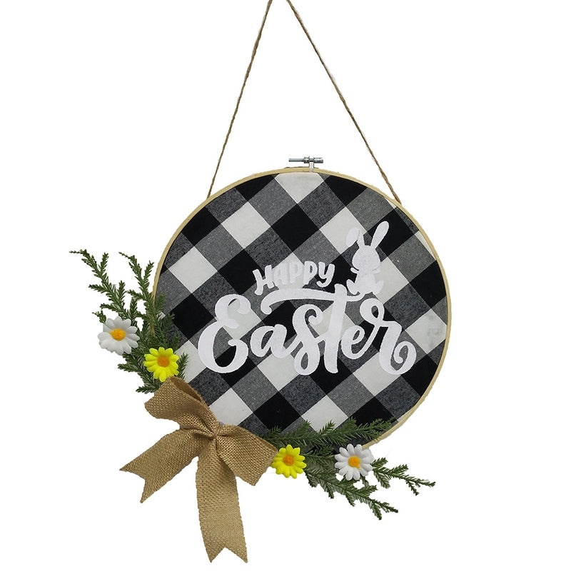 Easter Wreath 30cm Wooden Welcome Sign Door Pendant Spot Home Decoration Supplies|Home Decor