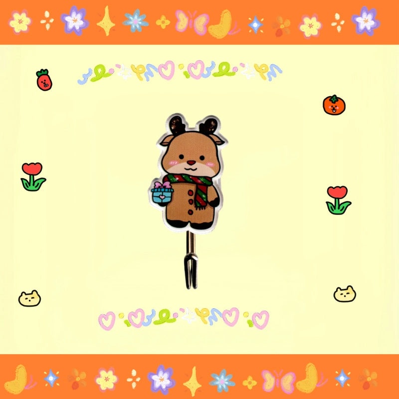 Festive Christmas Tree Santa Snowman Acrylic Wall Hooks|Home Decor Accessories