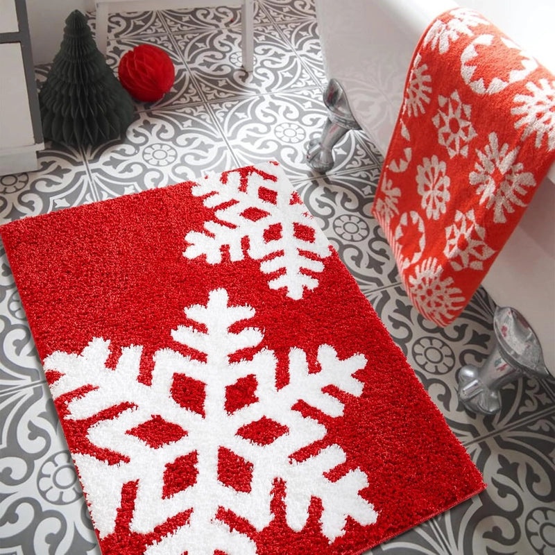 Festive Santa & Reindeer Cashmere-Feel Carpet Bedding for Christmas Vacation|Home Decor Bedding