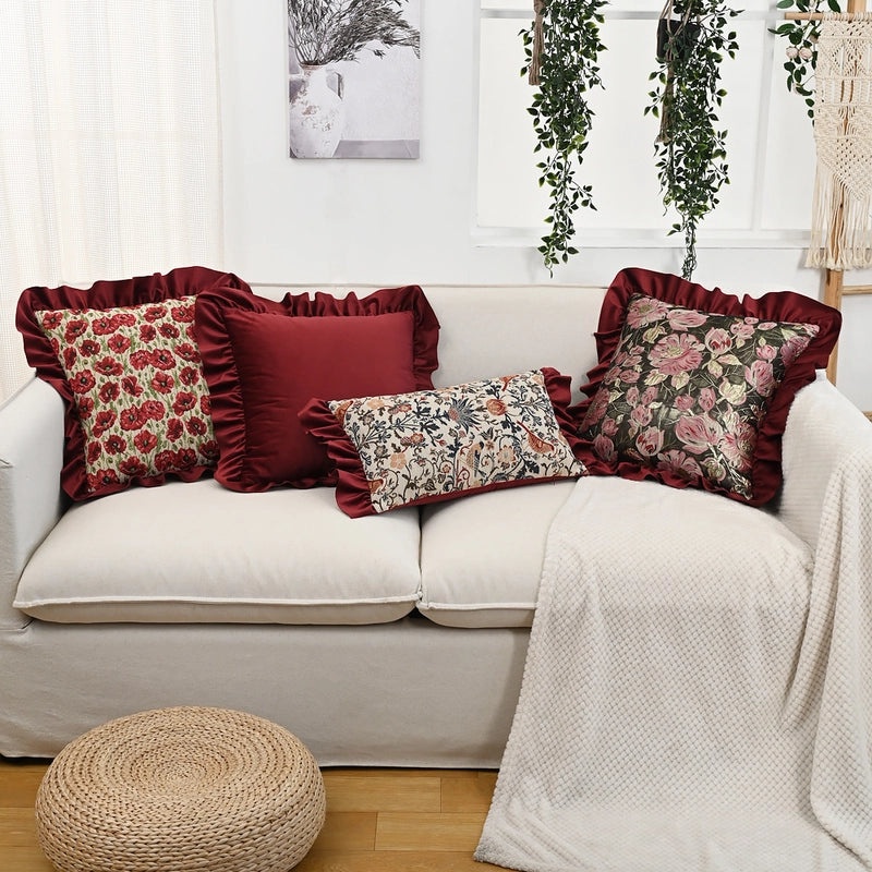 Minimalist Floral Polyester Throw Pillow Cover for Bedding | Home Decor Pillows