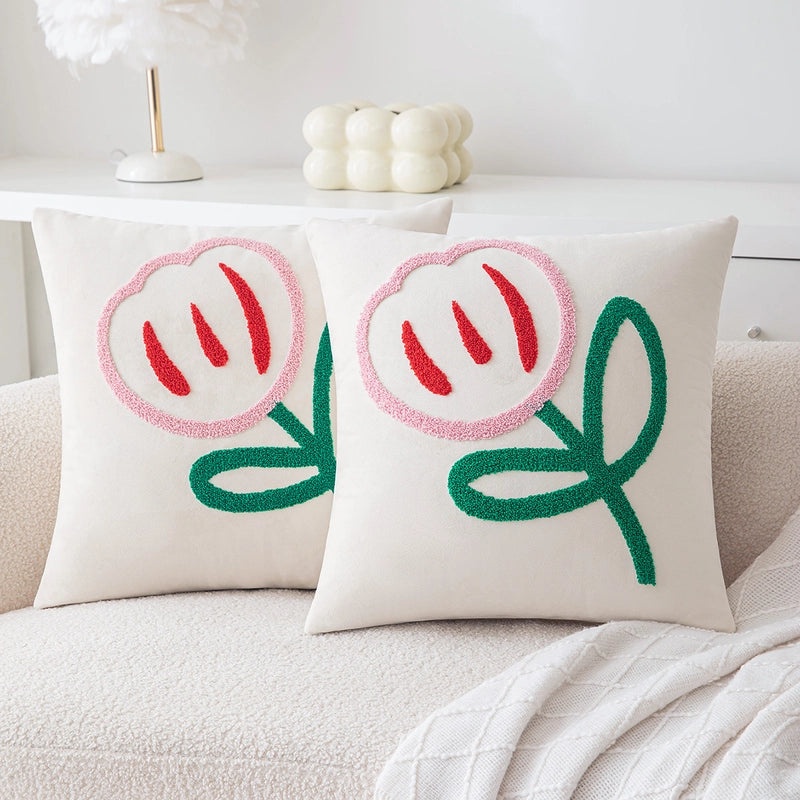 Panda Flower Watermelon Printed Polyester Pillow Covers for Couch Sofa Decor | Home Decor & Pillows