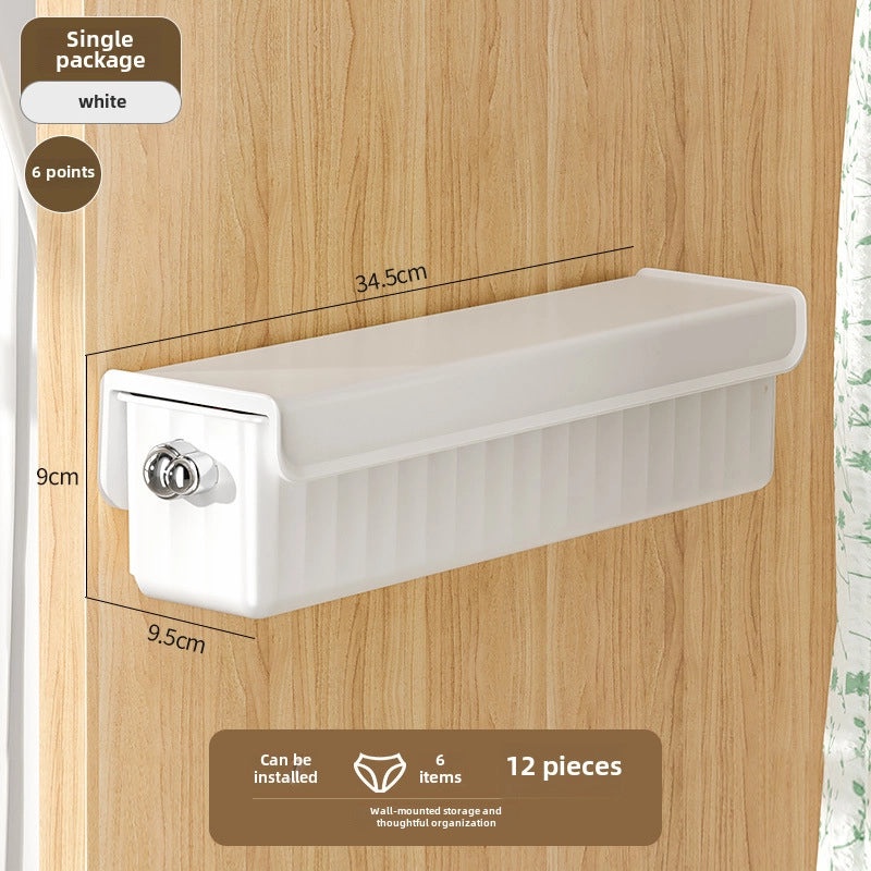 Three-in-One Underwear and Socks Storage Box with Lid, Wall-Mounted Plastic Organizer for Wardrobe|Home Storage & Organization