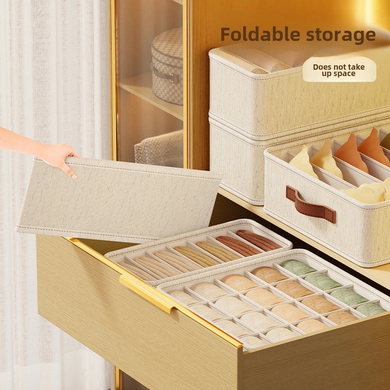 Tianshan Hemp Underwear Storage Box Multi-Function Drawer for Bedroom Dormitory Wardrobe|Home Storage Organizers