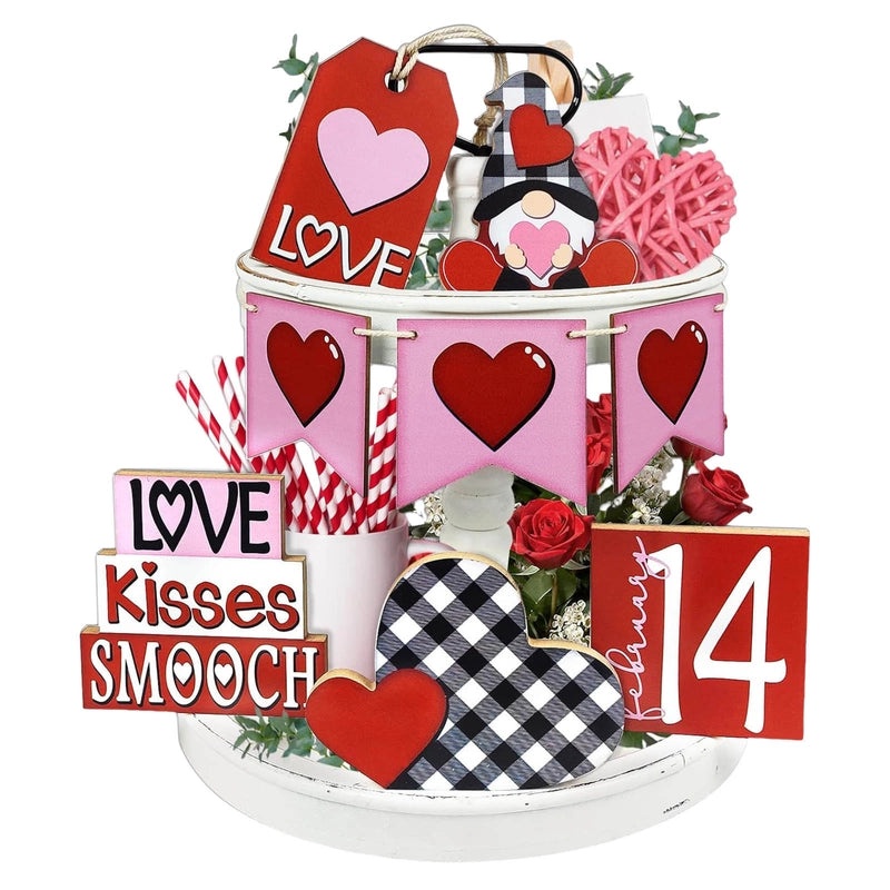 Minimalist Wooden Heart Letter Ornament for Valentine’s Day | Home Decor & Festive Decorations