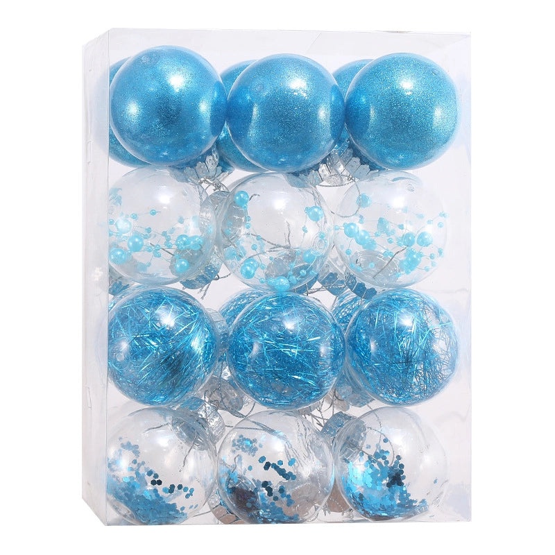 Set of 24 Transparent Plastic Christmas Balls 6cm & 8cm | Christmas Tree Decorations | Holiday Ornaments | Xmas Pendants | Festive Decor | Christ