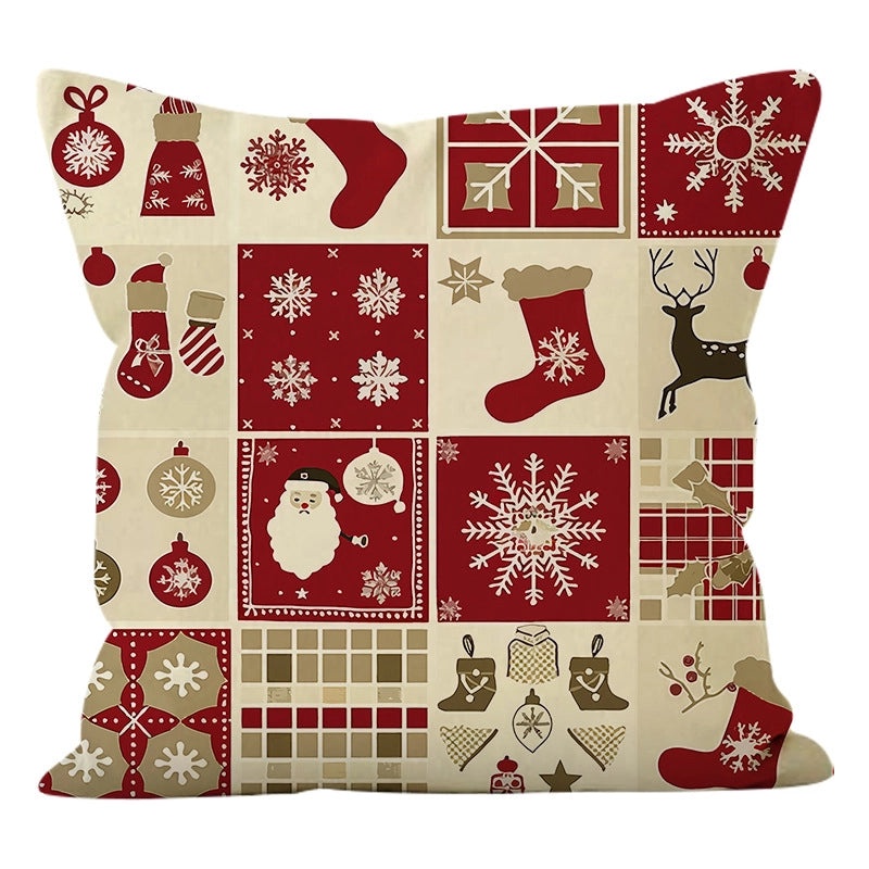 Nordic Christmas Pillow Covers Snowman Snowflake Tree Linen Polyester Sofa Decor|Home Decor