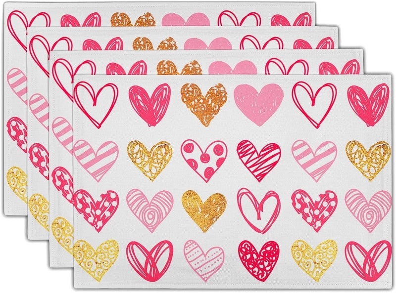 Romantic Heart-Shaped Rose Linen Cotton Blend Pillow Cover|Home Decor Accessories