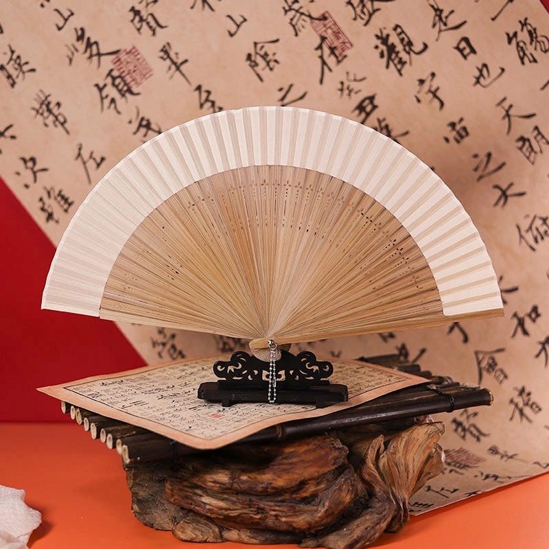 Chinoiserie Raw Silk Solid Color Fans for Heating & Decoration|Home & Living Fans & Cooling Accessories