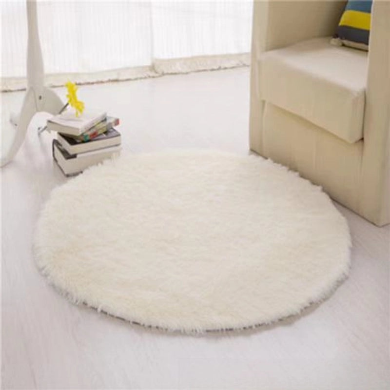 Nordic Style Round Carpet Long Hair Rug for Bedroom Living Room Coffee Table Yoga Fitness Mat with Hanging Basket & Chair Cushion|Home Decor Rugs