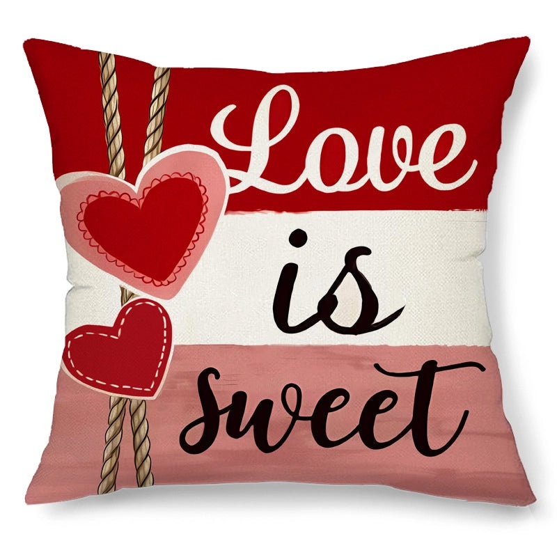 Elegant Nordic Heart Linen Pillowcases for Valentine’s Day | Home Decor & Sofa Accessories