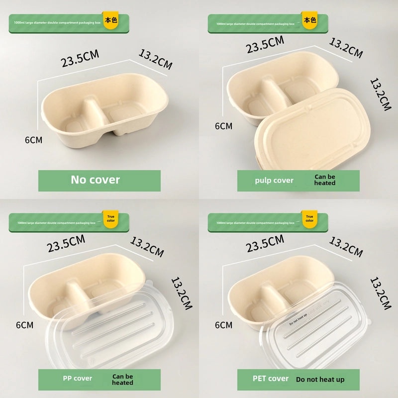Eco-friendly Disposable Pulp Lunch Box for Takeout | Food Containers & Packaging