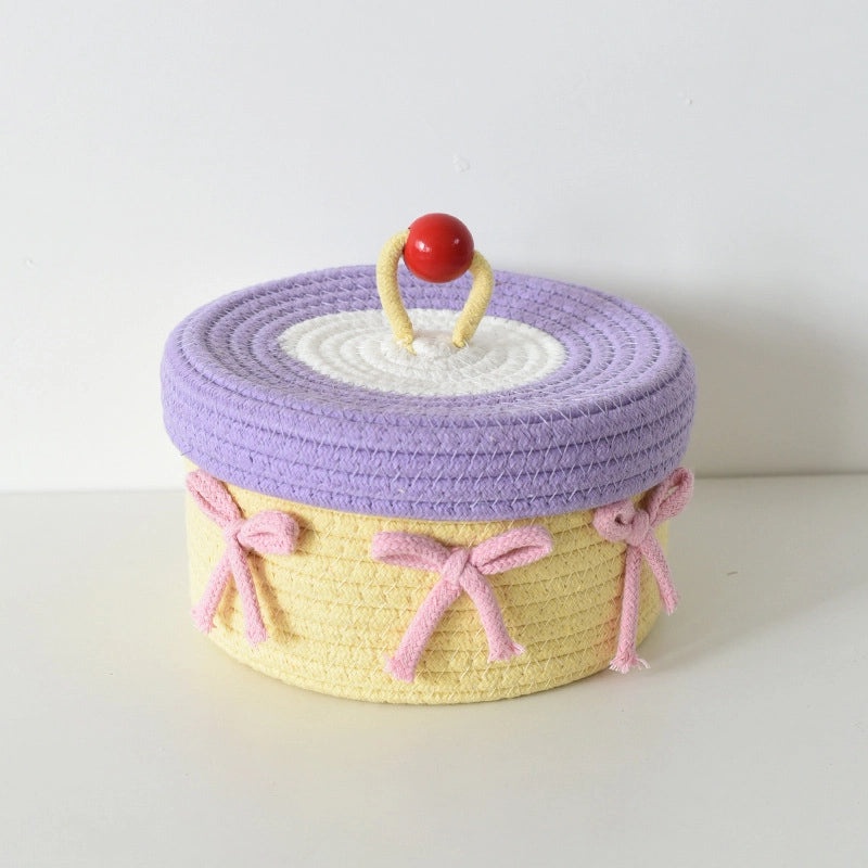 Colorful Cotton Thread Storage Basket with Cute Pattern | Home Organization
