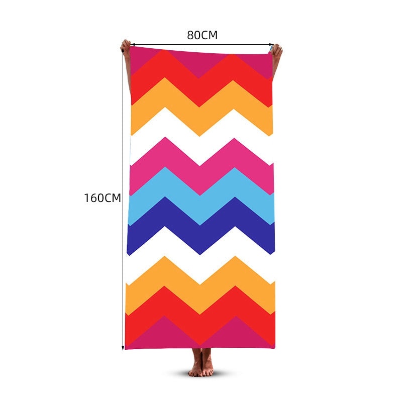 Geometric Pattern Polyester Beach Towel for Casual Vacation Use|Beach Accessories