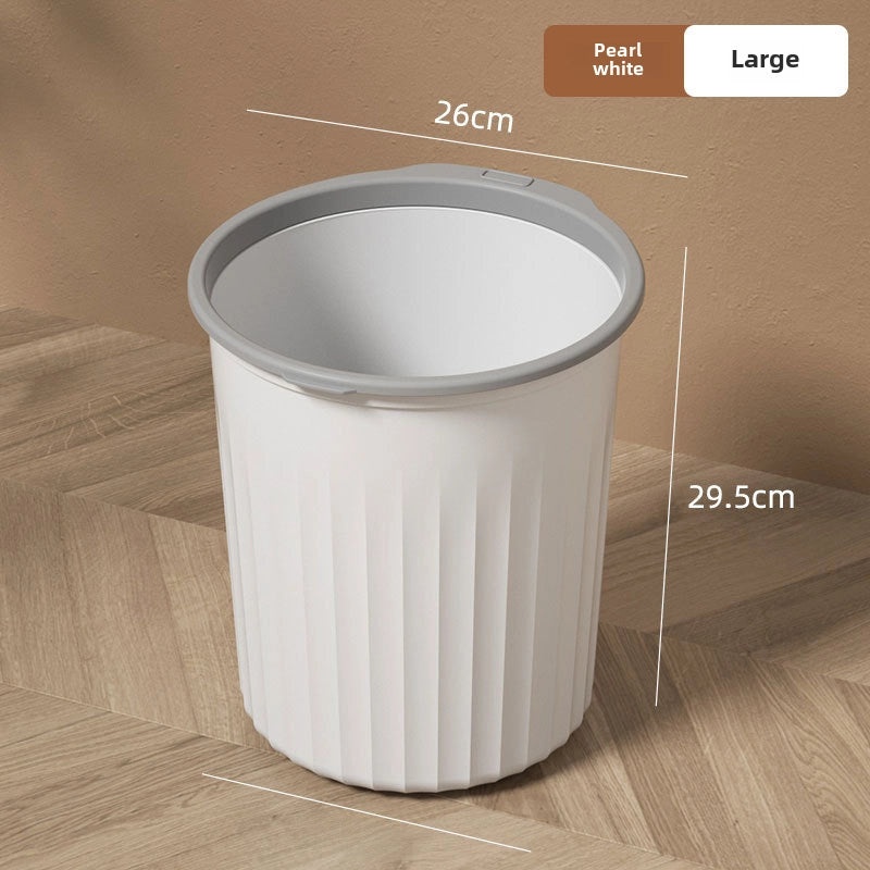 High-Quality Plastic Kitchen and Bathroom Trash Bin Large Uncovered Simple Design Pressure Ring|Home & Kitchen Storage