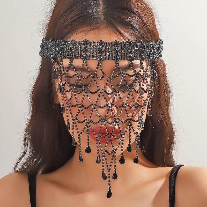 Sexy Rhinestone Hollow Out Braid Mask for Women Solid Color Alloy Queen Style 1 Piece|Fashion Accessories
