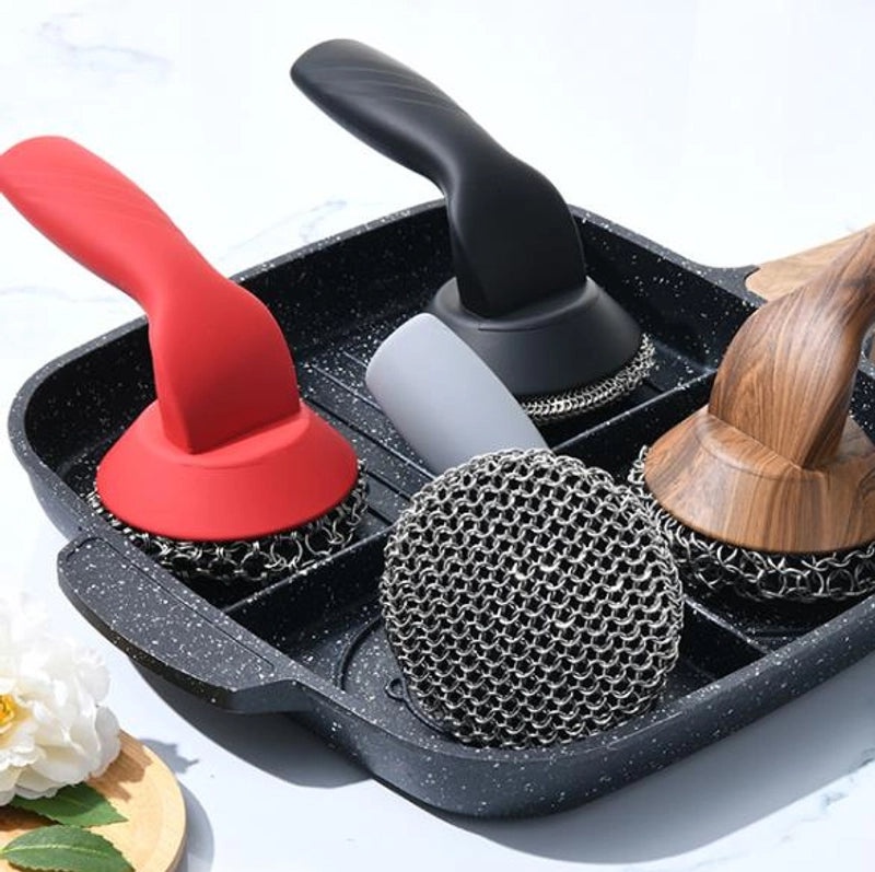 Solid Color 316 Stainless Steel Silica Gel Cleaning Brush for Household & Cleaning Supplies|Household Cleaning Tools