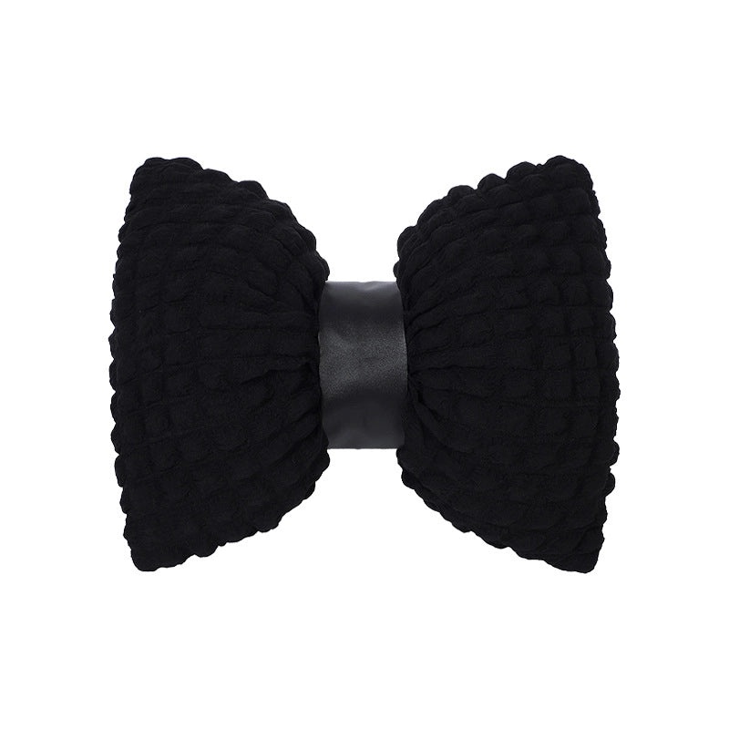 Cozy Solid Color Bow Knot Plush Throw Pillow for Couch and Sofa | Home Decor Cushion