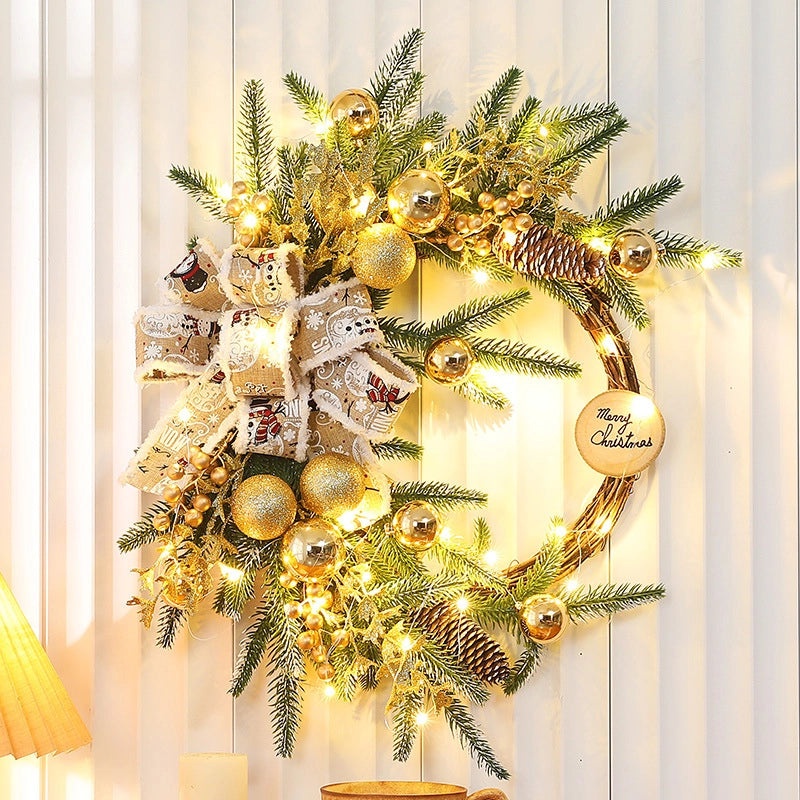 2022 New Christmas Golden Rattan Garland Door and Wall Hanging Decoration Fast Delivery|Home Decor & Holiday Decorations
