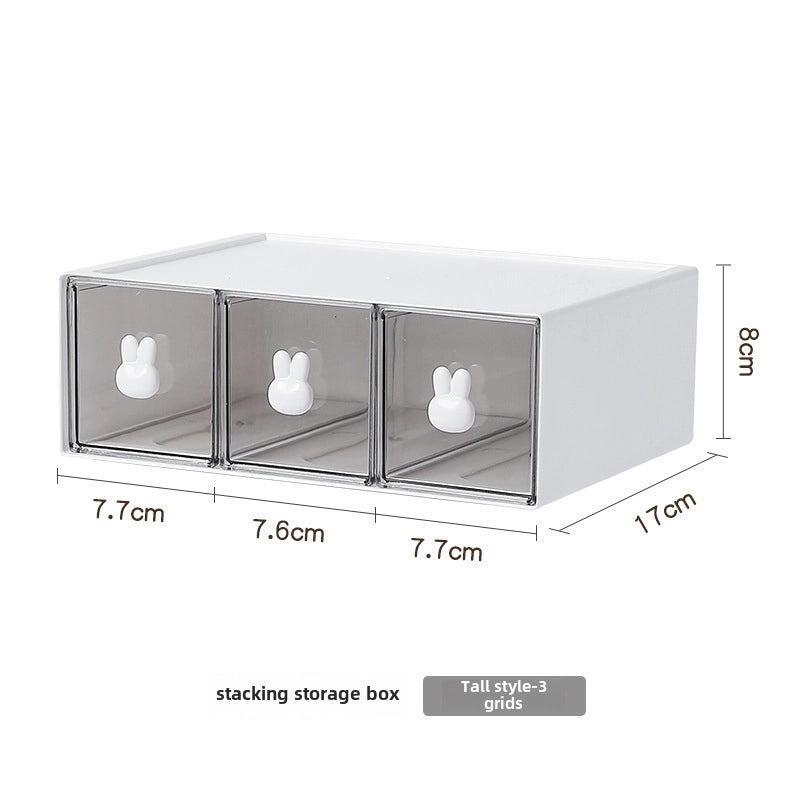 Dopamine Desk Organizer with Drawers Rubber Band Hairpin Jewelry Storage Box for Student Stationery | Desk Organizers