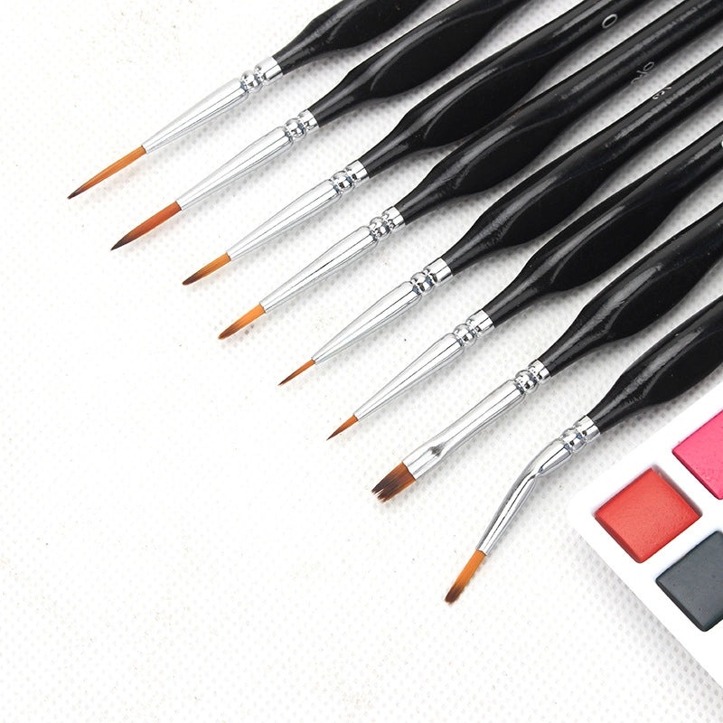 8-Piece Nail Art & Eyebrow Pencil Set with Detail Brushes, Triangle Bars, and Gouache Pens | Beauty Tools & Accessories