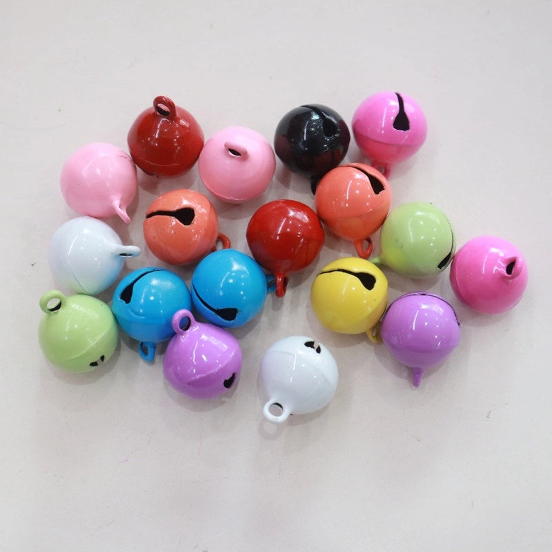 200 Pcs 14mm Iron Painted Small Bells for Keychains, Doll Accessories, Pet Collars, Christmas Pendants|Jewelry & Accessories