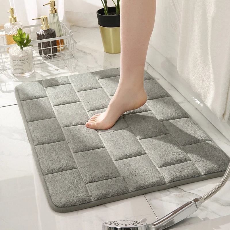 Quick-Dry Memory Sponge Bath Mat Non-Slip Water Absorbent Floor Rug for Bedroom Kitchen Bathroom|Home Decor & Flooring
