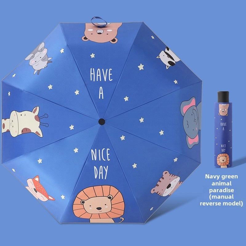 Kids Automatic Folding Umbrella with Anti-Rebound, Vinyl Material and Reflective Strip | Children's Umbrellas