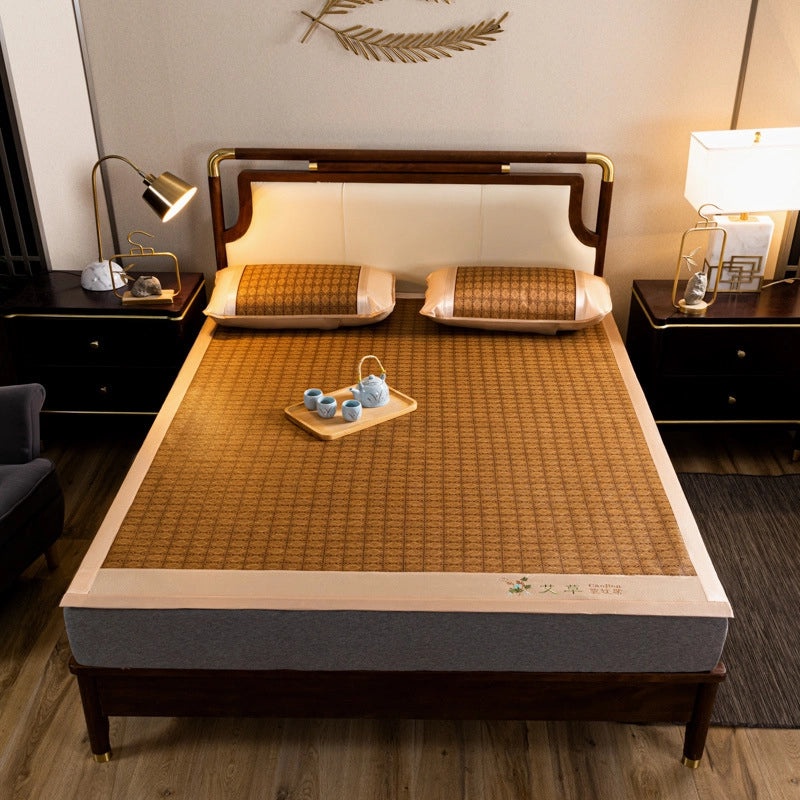 Artemisia Mat Ice Silk Cooling Mat Foldable Rattan Grass Mat for Mother and Baby Summer Air-conditioning Mat | Home & Living Rugs & Mats