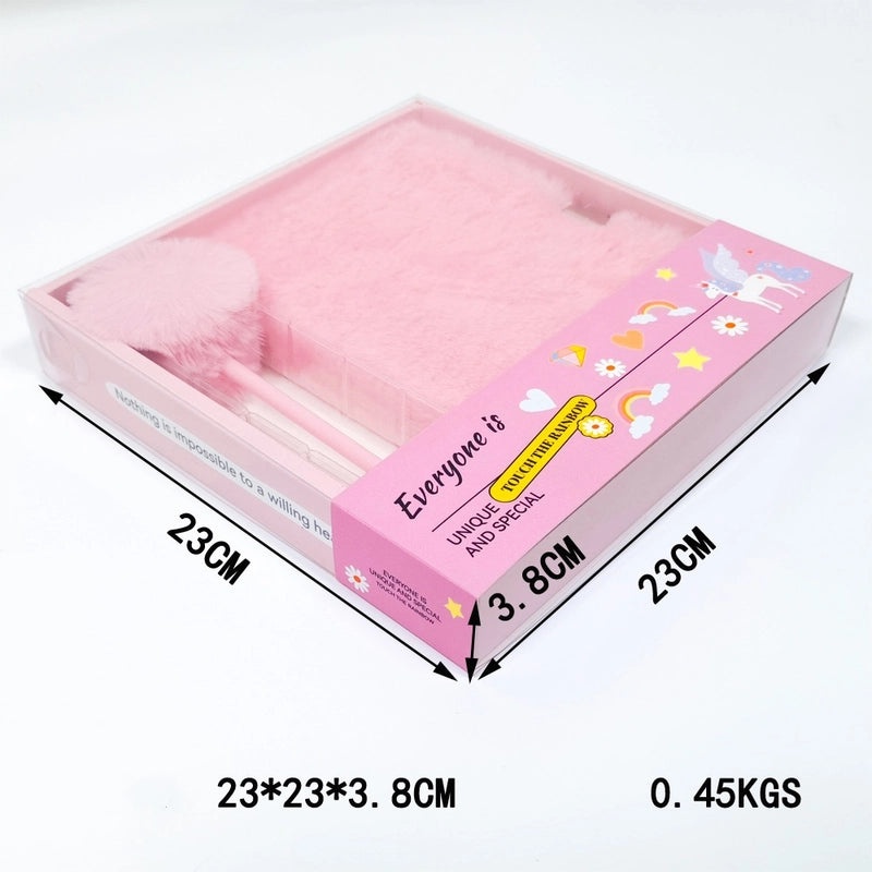 Cute Solid Color Plush Stationery Set for Kids | Stationery & Office Supplies