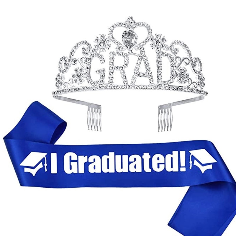 Graduation Season Crown and Shoulder Belt Set for Prom and Party | Accessories & Jewelry