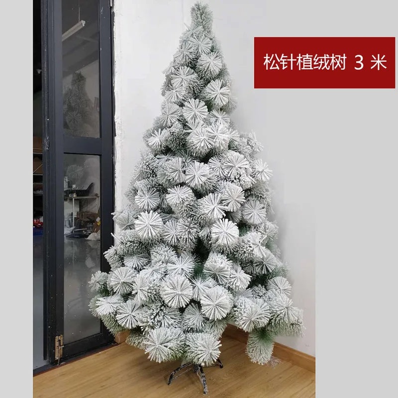 PVC Christmas Tree in Pink Blue Flocking Cedar 60-180cm Desktop Mall Decoration|Holiday Decor