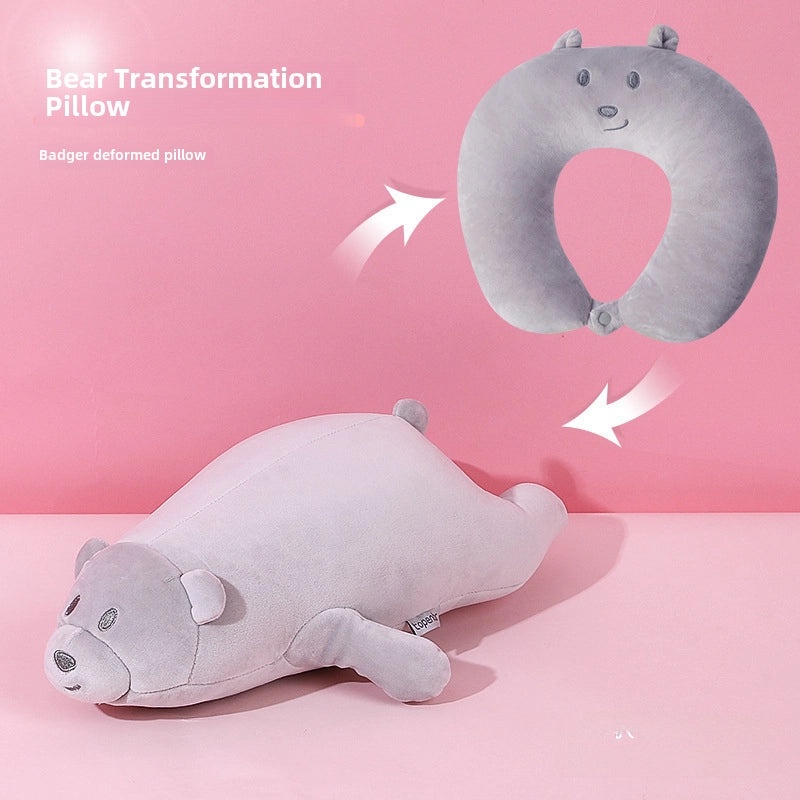 Cartoon Penguin U-Shaped Neck Pillow with Foam Particles | Travel Pillows & Neck Support