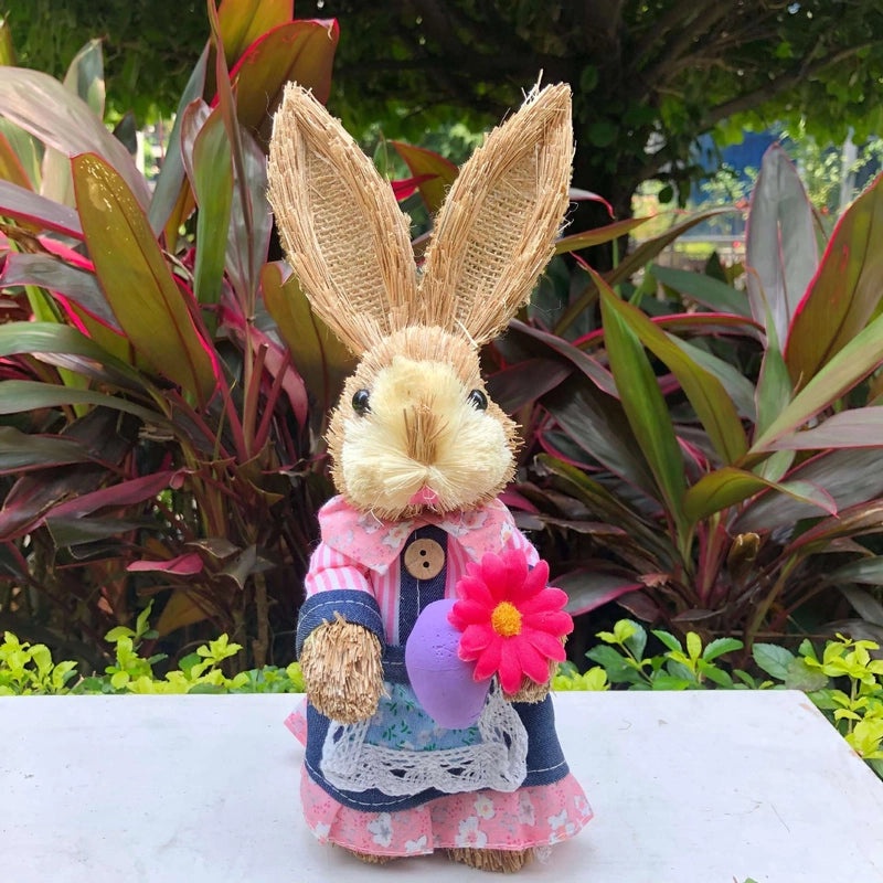 Mini 25cm Woven Rabbit Easter Decor Cute Display Gift Small Prizes Birthday Present|Home Decor & Gifts