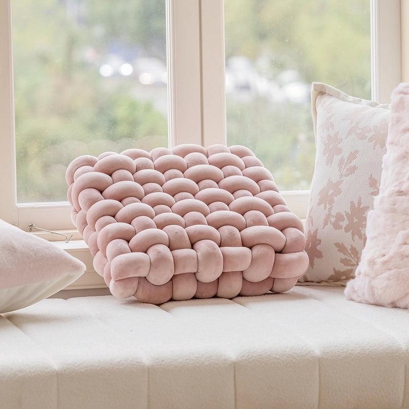 Light French Style Floral Sofa Pillowcase Nordic Pink Heart Cushion for Living Room Bedroom|Home Decor Pillows