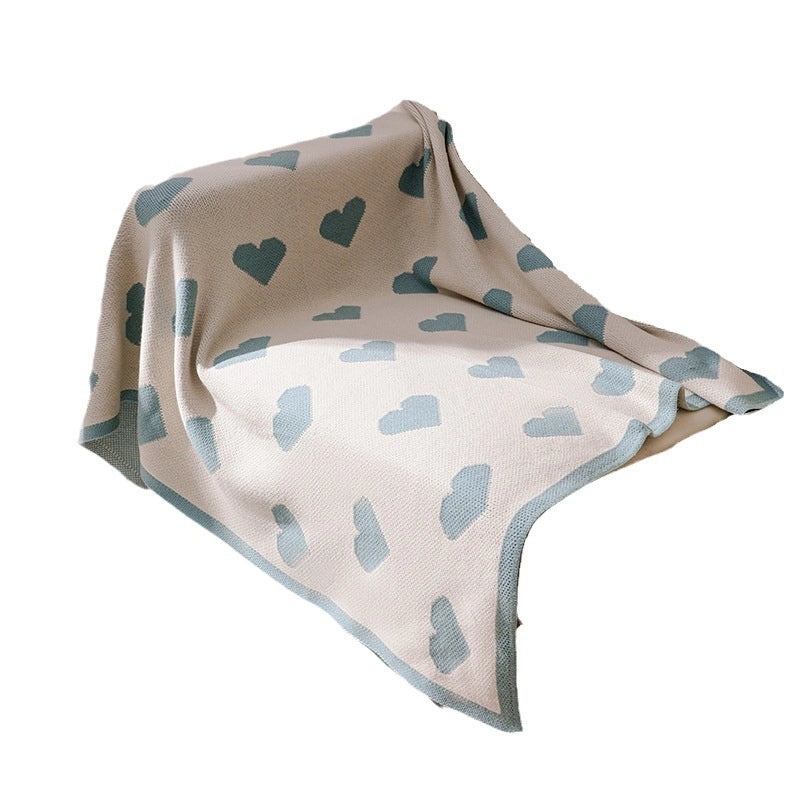 Cute Heart Stripe Acrylic Blanket for Cozy Bedding|Home & Living Bedding