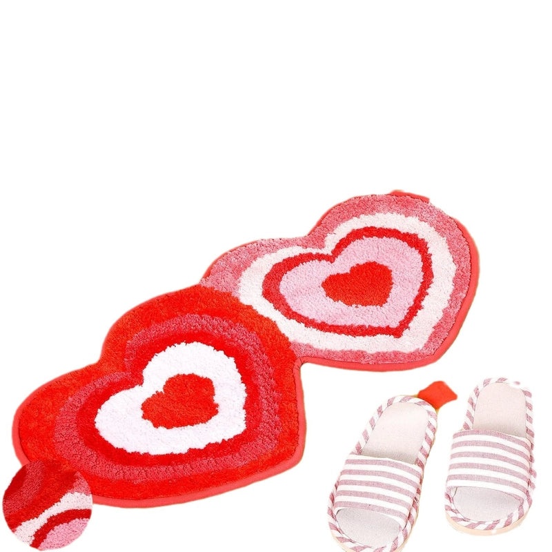 Valentine's Day Casual Elegant Heart Letter Shaped Polyester Bath Mat Rug|Home Decor & Bath Accessories
