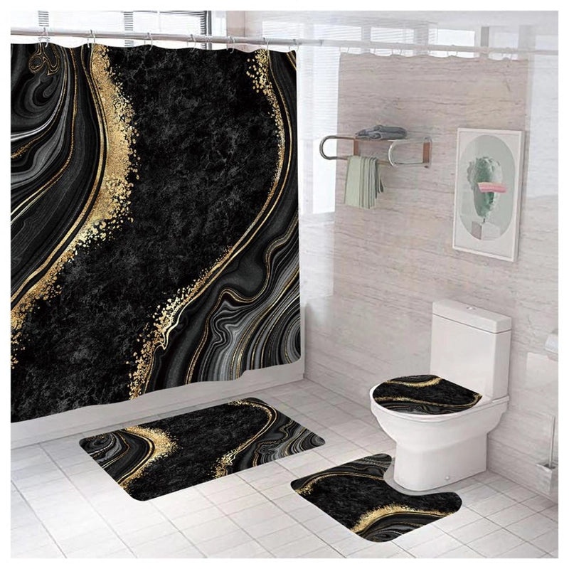 Modern Marble Pattern Polyester Shower Curtain for Bathroom|Bath & Shower Curtains