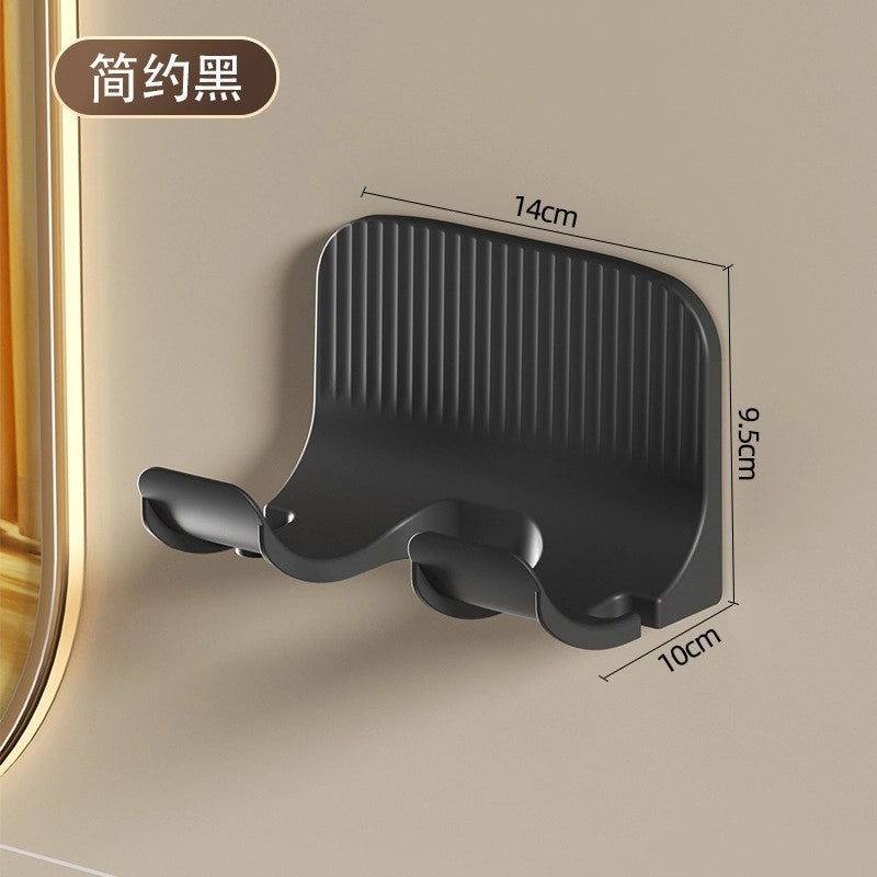 Wall-Mounted Hair Dryer Rack No-Drill Bathroom Storage Organizer Hair Dryer Holder | Bathroom Accessories