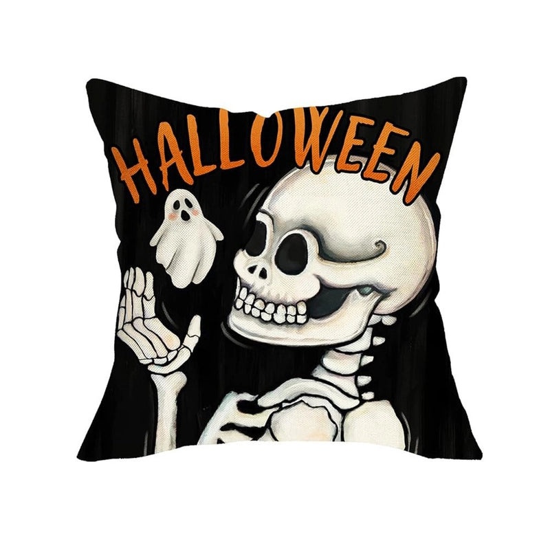 Halloween Minimalist Skull Ghost Linen Pillow Covers for Couch Sofa Decor | Home Decor Pillows