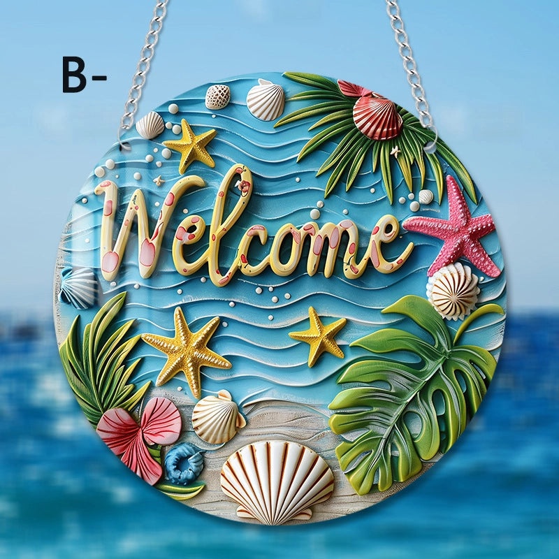 Casual Beach Letter Leaves Starfish Acrylic Pendant for Daily Holiday Wear|Jewelry & Accessories