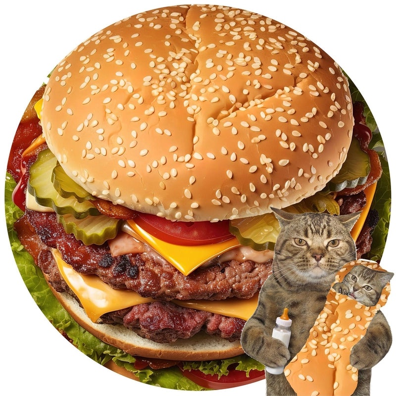 Adorable Hamburger Pattern Polyester Bedding Blanket|Home & Living - Bedding & Blankets