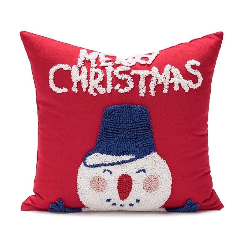 Nordic Christmas Cotton Pillow Covers with Tree Snowman Snowflake Design | Home Decor & Sofa Accessories